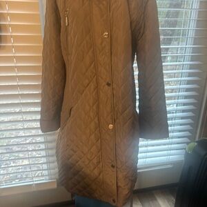 Michael Kors Gray Quilted Hooded Puffer Coat